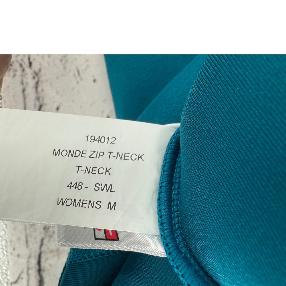 Spyder‎ Monde Zip T Neck Pullover Womens M Teal Athletic Activewear - Picture 6 of 8